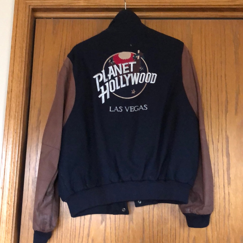 Planet Hollywood vintage jacket with leather trim. size XL